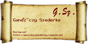 Ganóczy Szederke névjegykártya